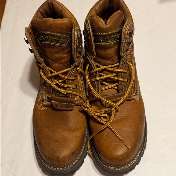 Elk Wood Brown Leather Boots with Yellow Laces - Picture 2 of 11